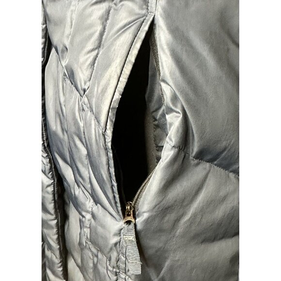 Eddie Bauer Womens Parka Goose Down Puffer Jacket Faux Fur Hood Blue Medium - Picture 8 of 16